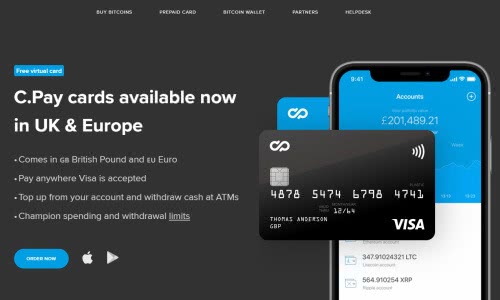 C.Pay Card - виртуална и реална крипто карта VISA